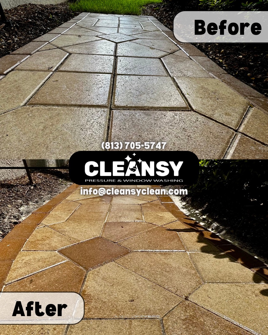 Before and after Jim Sidewalk seal — Cleansy Pressure & Window Washing
