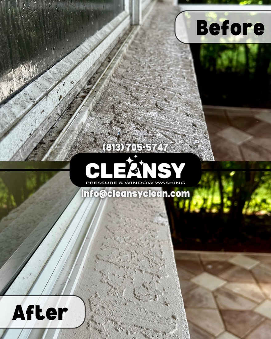 Before and after Larry Holub Windows edge — Cleansy Pressure & Window Washing