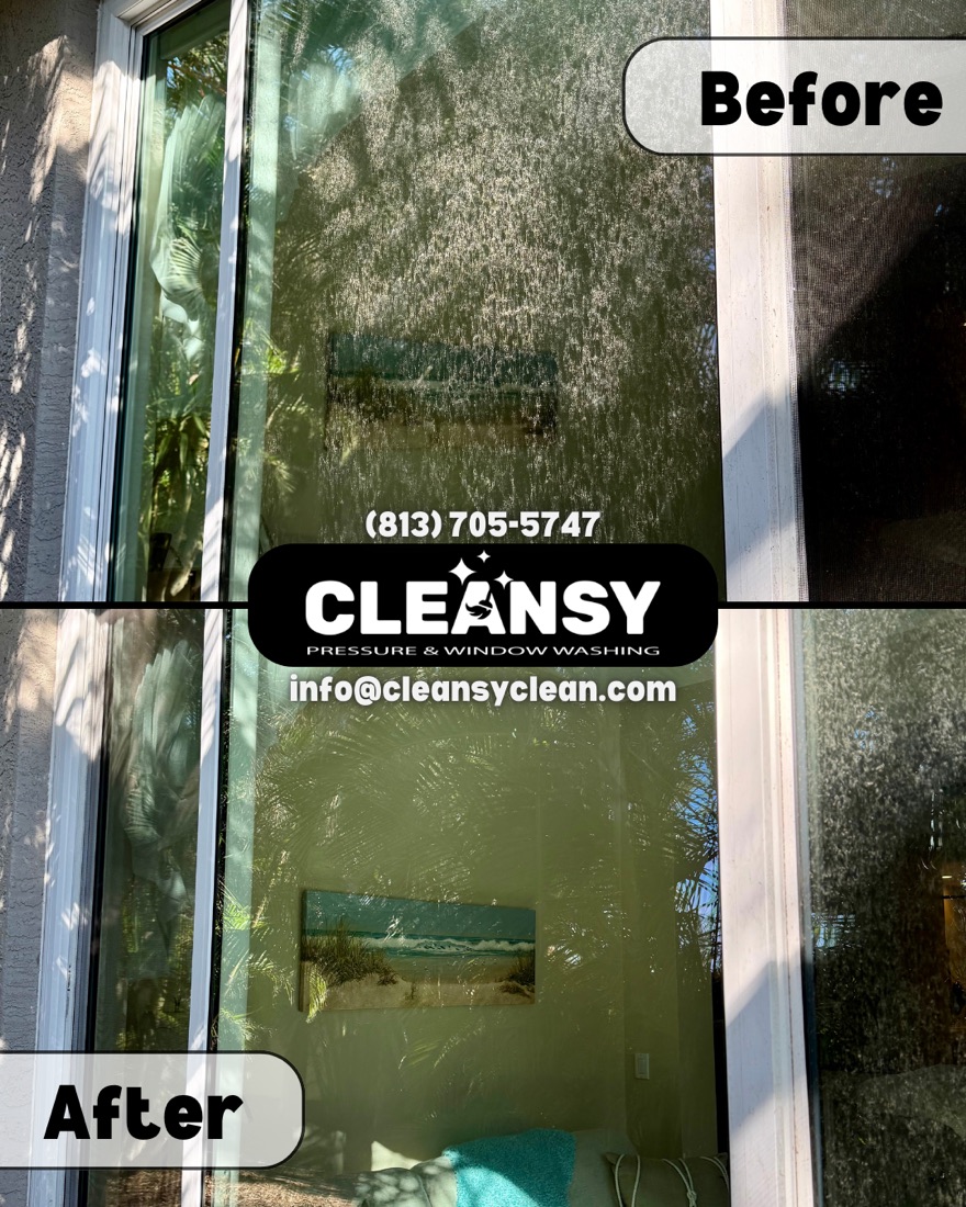 Before and after Lin Maloney Windows — Cleansy Pressure & Window Washing