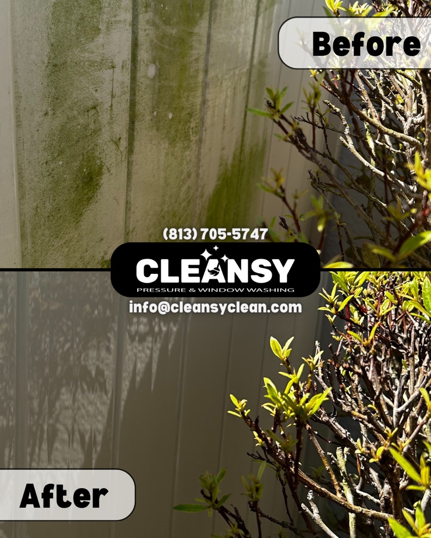 Before and after MaryAnn fence — Cleansy Pressure & Window Washing