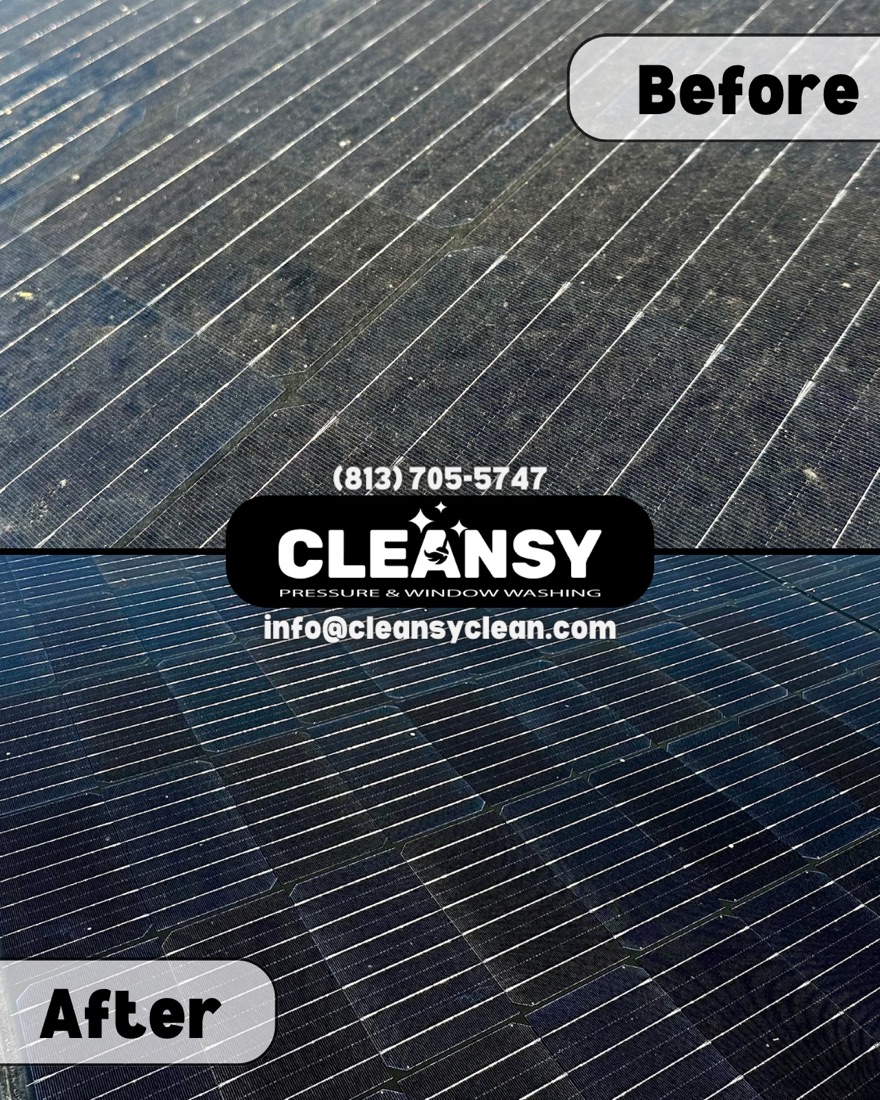 Before and after Before -Gabor solar panel — Cleansy Pressure & Window Washing