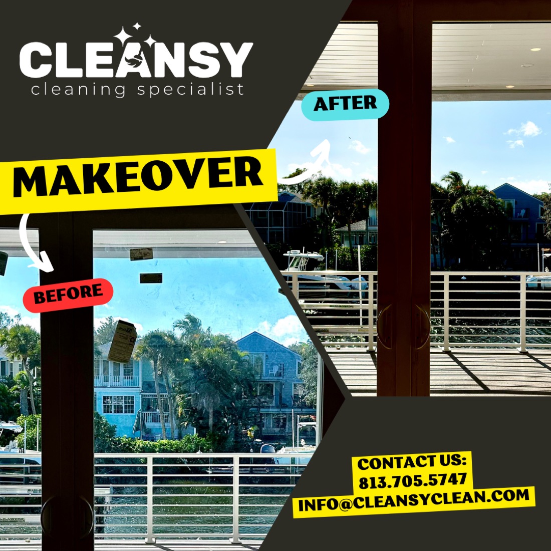 Before and after Construction Cleaning 1 — Cleansy Pressure & Window Washing