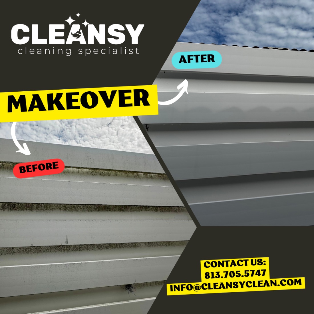 Before and after Haas Fence — Cleansy Pressure & Window Washing