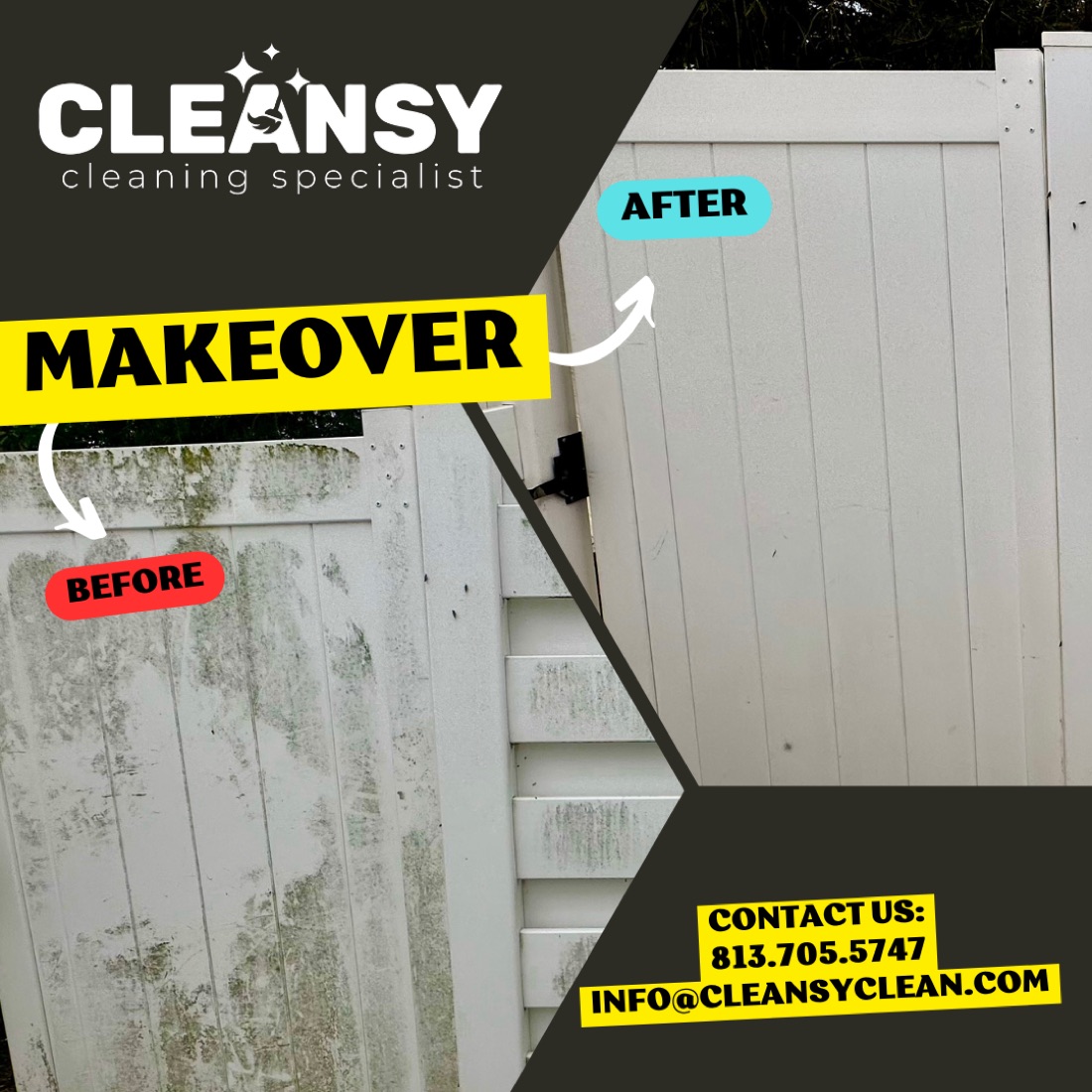 Before and after Haas Gate — Cleansy Pressure & Window Washing