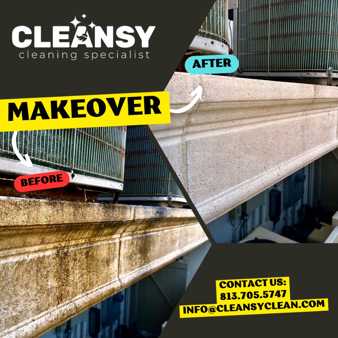 Before and after House wall 2 — Cleansy Pressure & Window Washing