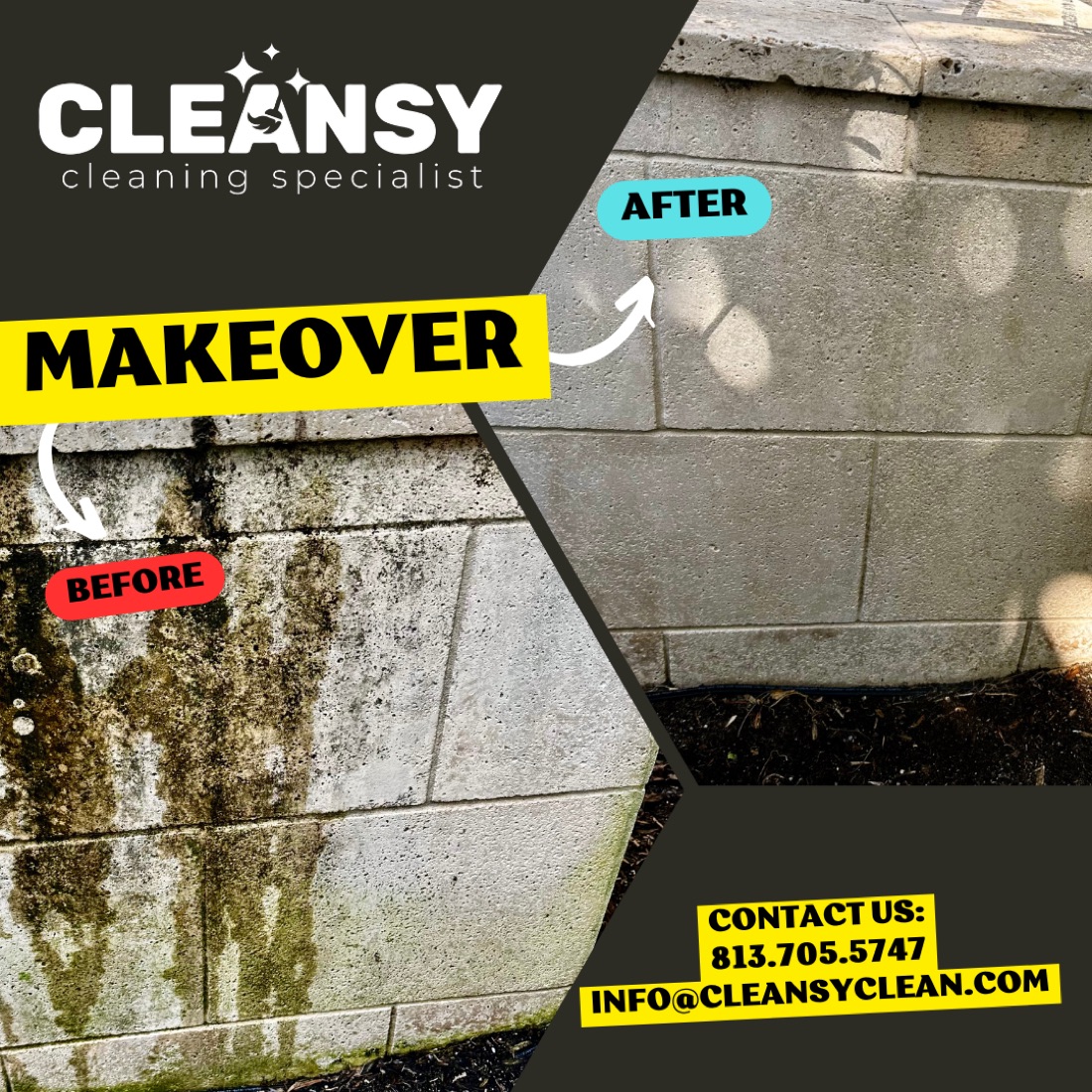 Before and after House wall 3 — Cleansy Pressure & Window Washing