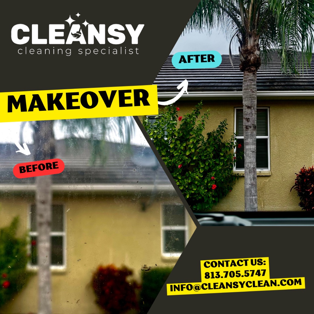 Before and after Jolavec — Cleansy Pressure & Window Washing