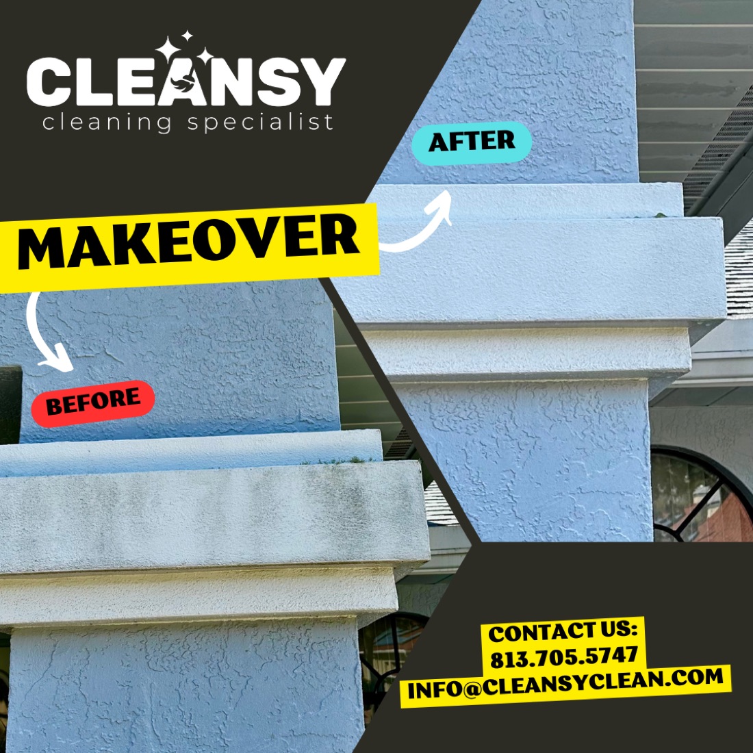 Before and after Wilderness Callum — Cleansy Pressure & Window Washing
