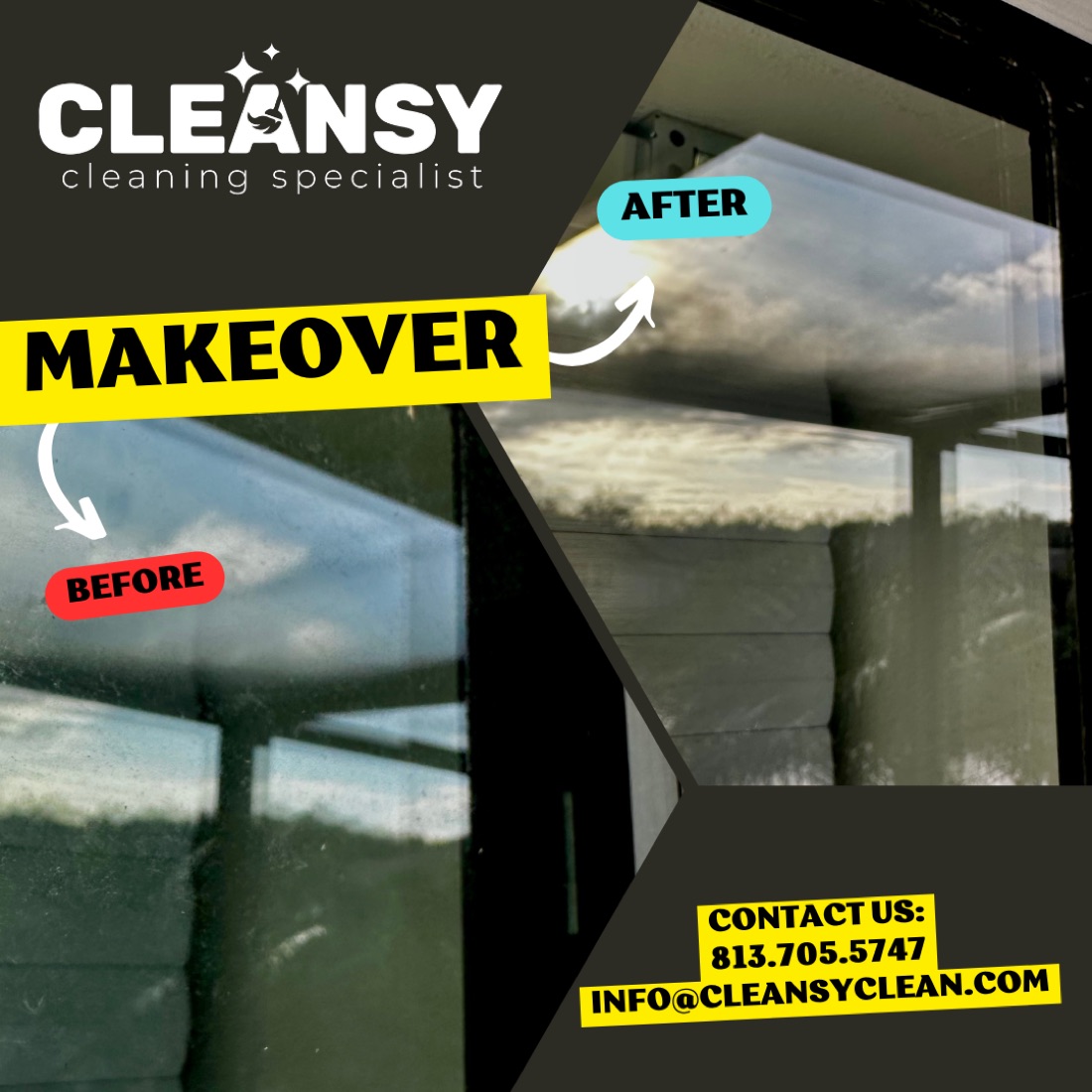 Before and after Windows Moreno — Cleansy Pressure & Window Washing