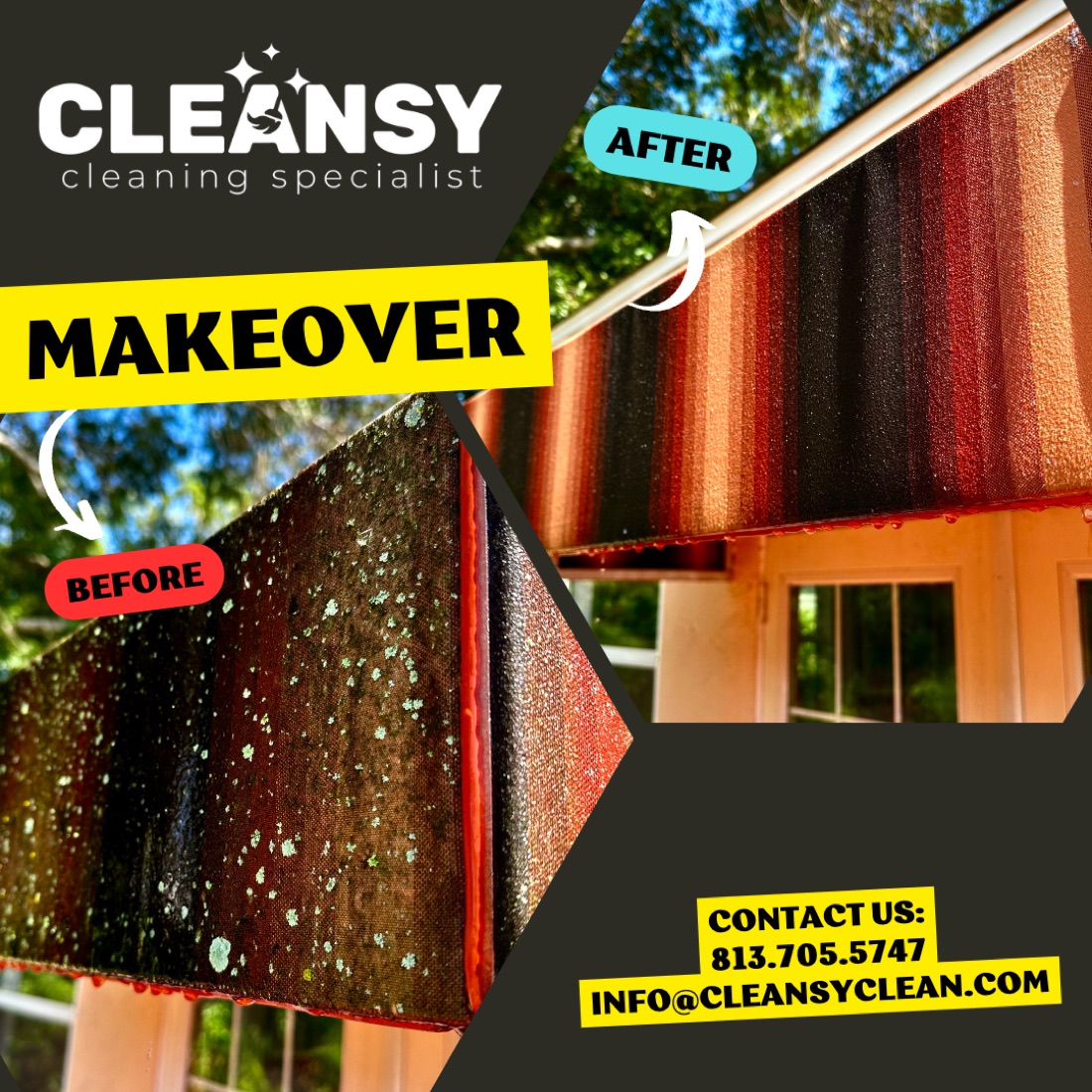 Before and after awning2 — Cleansy Pressure & Window Washing