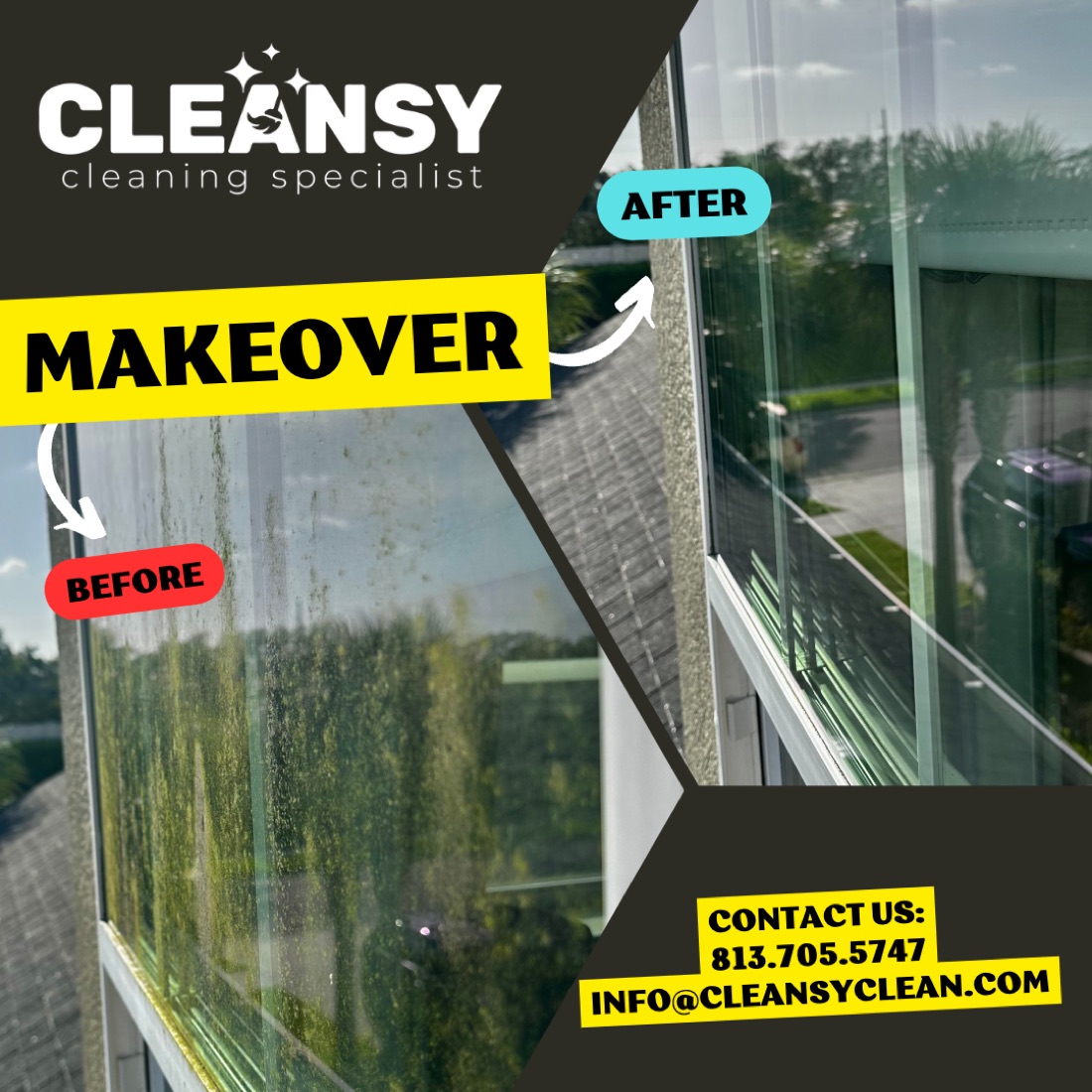 Before and after paver windows algea1 — Cleansy Pressure & Window Washing