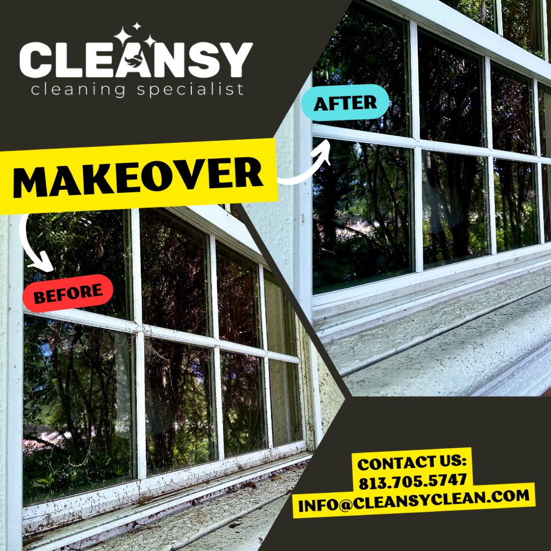 Before and after paver windows cobwebs — Cleansy Pressure & Window Washing